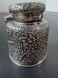 Tiffany & Co. Sterling Silver Engraved Floral Embossed Inkwell