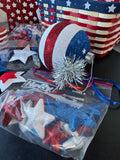 Americana Woven Basket Filled with Patriotic Decor