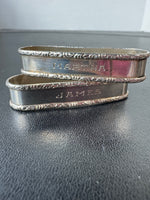 2-Piece Engraved Sterling Silver Napkin Rings