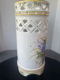 Majolica Portugal Hand Painted Umbrella Stand; Signed