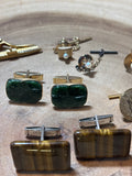 Large Lot of Gold Tone Cuff Links & Tie Tacks