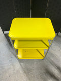 Vintage Mid Century Style Yellow Metal Rolling cart with Power Cord/Plug