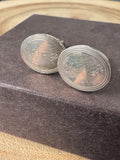 Tiffany & Co. Engraved Sterling Silver Oval Cuff Links