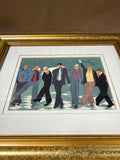 (C) “The Bachelor Party” Silk Watercolor By Jeanne Nash