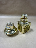 Gold Tone Pair Of Avon Bottles - After Shave And Powder