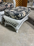 Lexington Casual White Wicker Chair with Ottoman, With Cushions