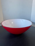 Signed Peter Svarrer for Holmegaard Red Glass Cocoon Bowl
