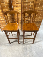 Set of 2 Wooden Bar Stools