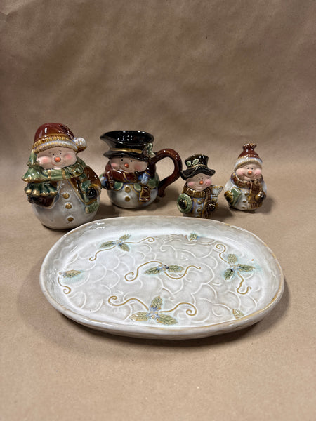 Snowman 5 Piece Hostess Set With Box