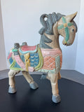 Hand Carved Vintage Thai Wooden Horse Sculpture AS IS (READ DESCRIPTION CAREFULLY)