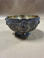 Silver Plate Pedestal Bowl With Ring Handles