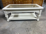 Cream Tone Coffee Table with Glass