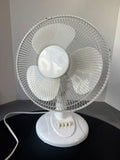 White 3-Speed Oscillating Desk Fan (WORKS)