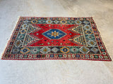 Hand Knotted Rug, (D) 7 ft 4 in x 4 ft 9 in; Multicolor