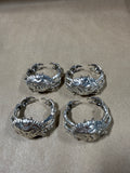 Set Of 4 Heavy Silverplate Crab Napkin Rings