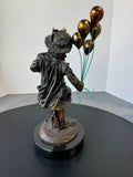 (B) Emmet Kelly Jr. Thinking of You Bronze Clown Sculpture by Peter Apsit