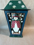 Metal Holiday Penguin Tea Light Candle Lantern