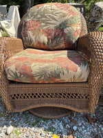 A-All Weather Wicker Rocking Chair Pair w/Sunbrella Fabric Cushioms