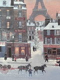 Hiver in Paris Print by Michel Delacroix; Signed
