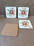 Lenox Williamsburg Fruit Corkback Coasters - Set Of 4 - (C)