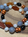Natural Gemstones & Genuine Pearl Necklace