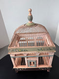 Victorian Style Distressed Hand Painted Decorative Wooden Birdcage