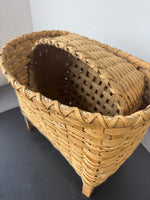 Pair of Primitive Style Light Wooden Woven Baskets