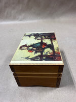 (C) Wood Music Box Hummel Switzerland WORKS READ DESCRIPTION