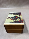 (C) Wood Music Box Hummel Switzerland WORKS READ DESCRIPTION