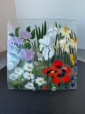 St. Luke Flower Garden Fused Art Glass Plate