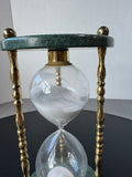 Brass & Green Marble Vintage Hourglass