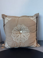 Colonial Williamsburg Beige Embroidered Throw Pillow