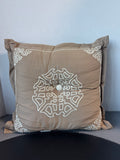 Colonial Williamsburg Beige Embroidered Throw Pillow