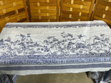 Asian Style Williams Sonoma Blue/White Fabric Table Cloth, 124"x70"
