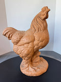 Large Italian Carved Terra Cotta Clay Hen