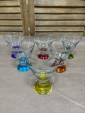 LAV Coral Orien Footed Ice Cream Glasses THREE SETS OF SIX AVAILABLE $12 EACH