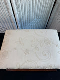 Bombay Company Wooden Storage Ottoman with Floral Embroidered Cushion