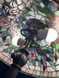 Tiffany Style Roses Stained Glass 2-Way Floor Lamp (WORKS)