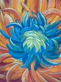 Extra Large “Wild Chrysanthemum” Painting by Local Artist, Ginger Olansen; Signed