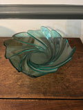 Teal Blue Glass Bowls, 2 pc