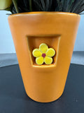 Faux Yellow Florals & Lavender in Ceramic Pot