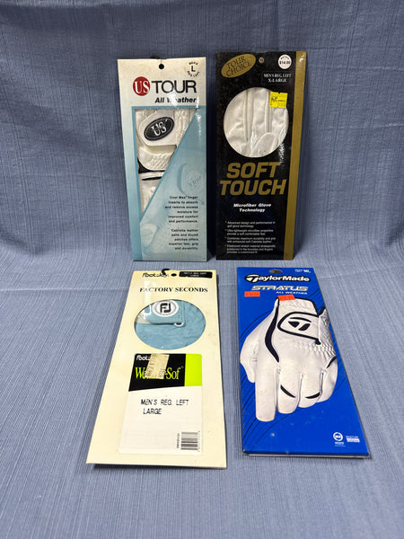(A) Lot Of 4 Assorted Golfing Gloves In Packages
