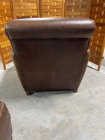 Leather Craft Chair and Ottoman