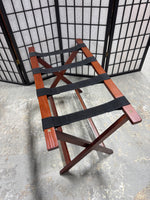 Slim Dark Wooden Folding Luggage Rack