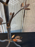 Black & Copper Tone Metal Bird in Branches Accent Table