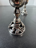 Pair of Antique Four Leaf Clover Sterling Silver Goblets