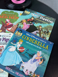 Lot of Assorted Disney Children’s Story Books with 45 RPM Vinyl & Single Vinyl in Box