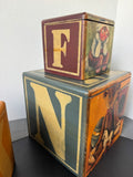4-Piece Maude Risher Ciardi Folk Style Wooden Block Nesting Box Set