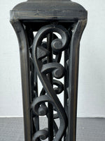 Heavyweight Black Metal Scroll Tower Table Lamp (WORKS)