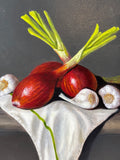 Red Onions Oil Painting by Clare Barrett; Signed